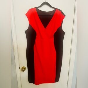 Ronni Nicole Red and Black Midi Dress